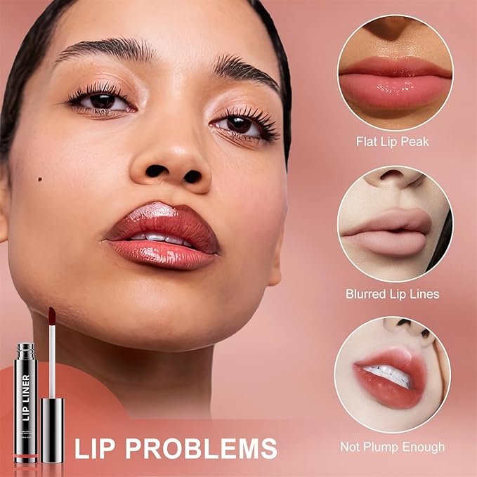 OETUIOW Lip Stain Long Lasting & Waterproof Lip Liner, Non-Stick Cup Highly Pigmented Natural Finish, Lip Gloss for All-Day Color Hold (Coral)