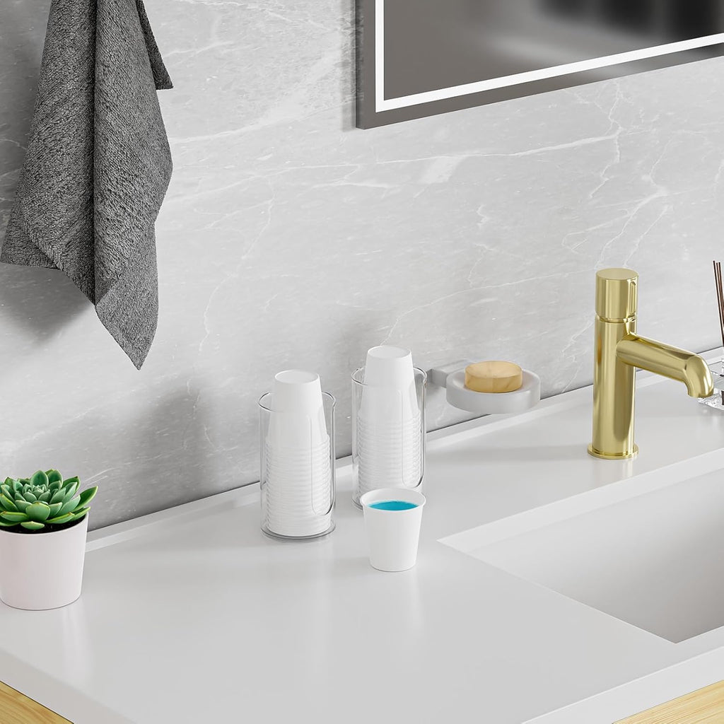 VITVITI 30 PACK Bathroom Mouthwash Cups, Disposable 3.7 OZ Coffee Paper Cup, Small Cup for Mouth Wash/Hot Cold Beverages Liquid/Tea, White