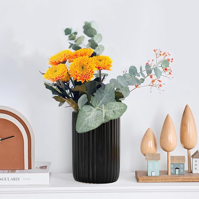 Toothbrush Holders for Bathrooms, Ceramic Tooth Brush Holder Set, Ribbed Bathroom Cups Tumbler, Reusable Toothbrush Mouthwash Cup, Toothpaste Holder Toothbrush Organizer for Bathroom Counter