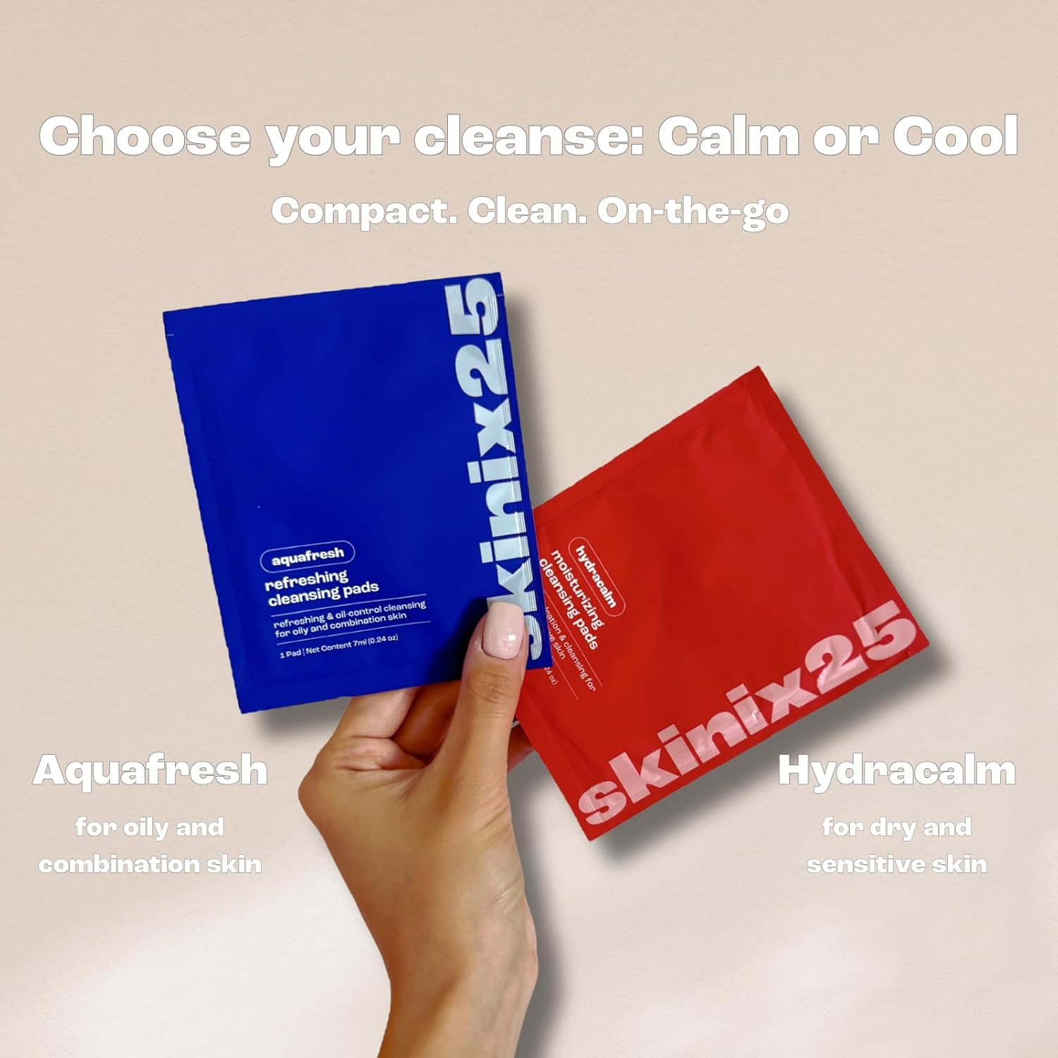 Hydracalm & Aquafresh Facial Cleansing Pads – 80 Individually Wrapped Cotton Wipes | On-the-Go Face Wipes for Travel, Gym & Daily Skincare | Hydrating + Oil-Control Cleansing Pads for All Skin Types