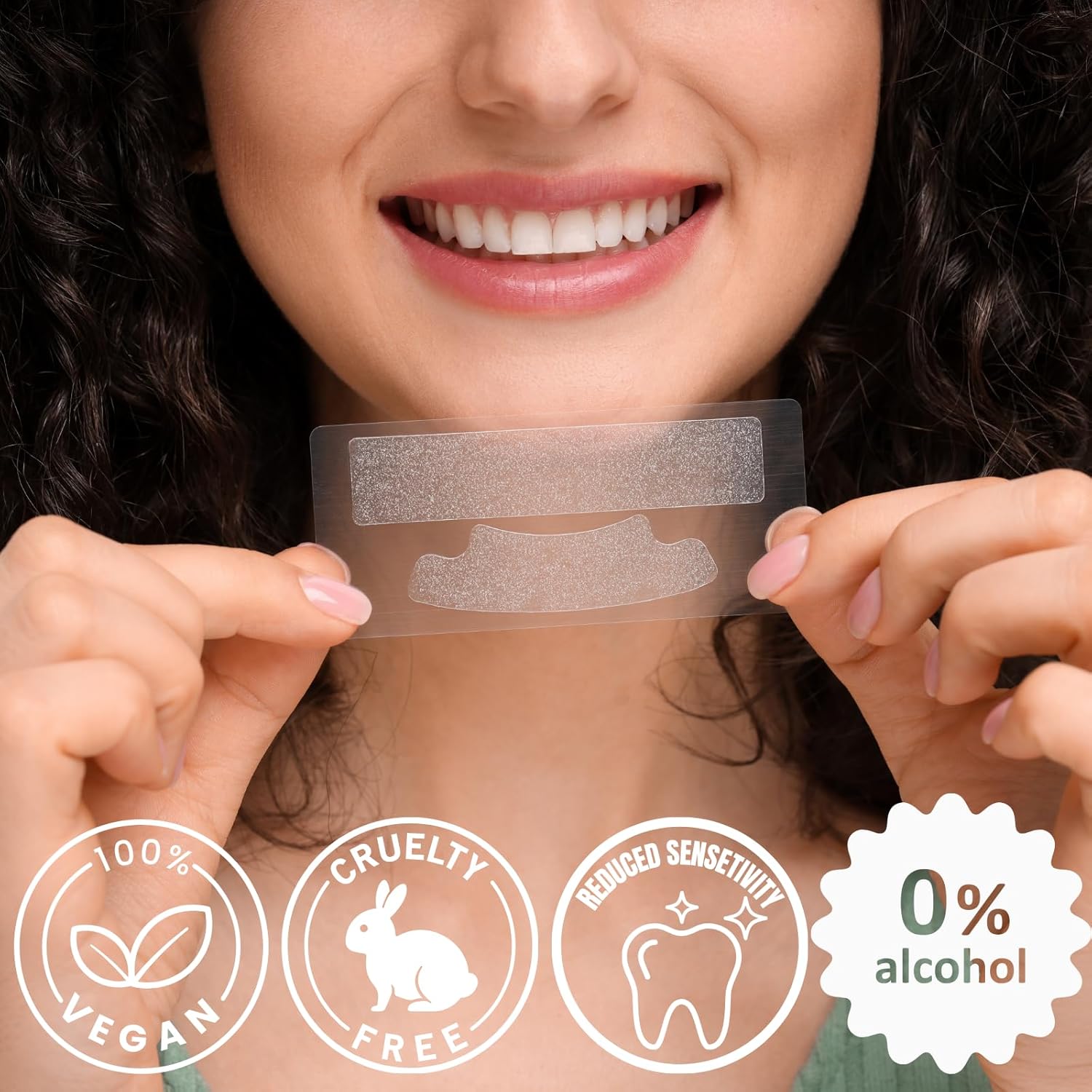 Natural Teeth Whitening Strips – Enamel Safe Gentle Whitening for Sensitive Teeth, Vegan-Friendly White Strips Without Peroxide or Bleach, 14-Day Treatment with 28 Count Supply