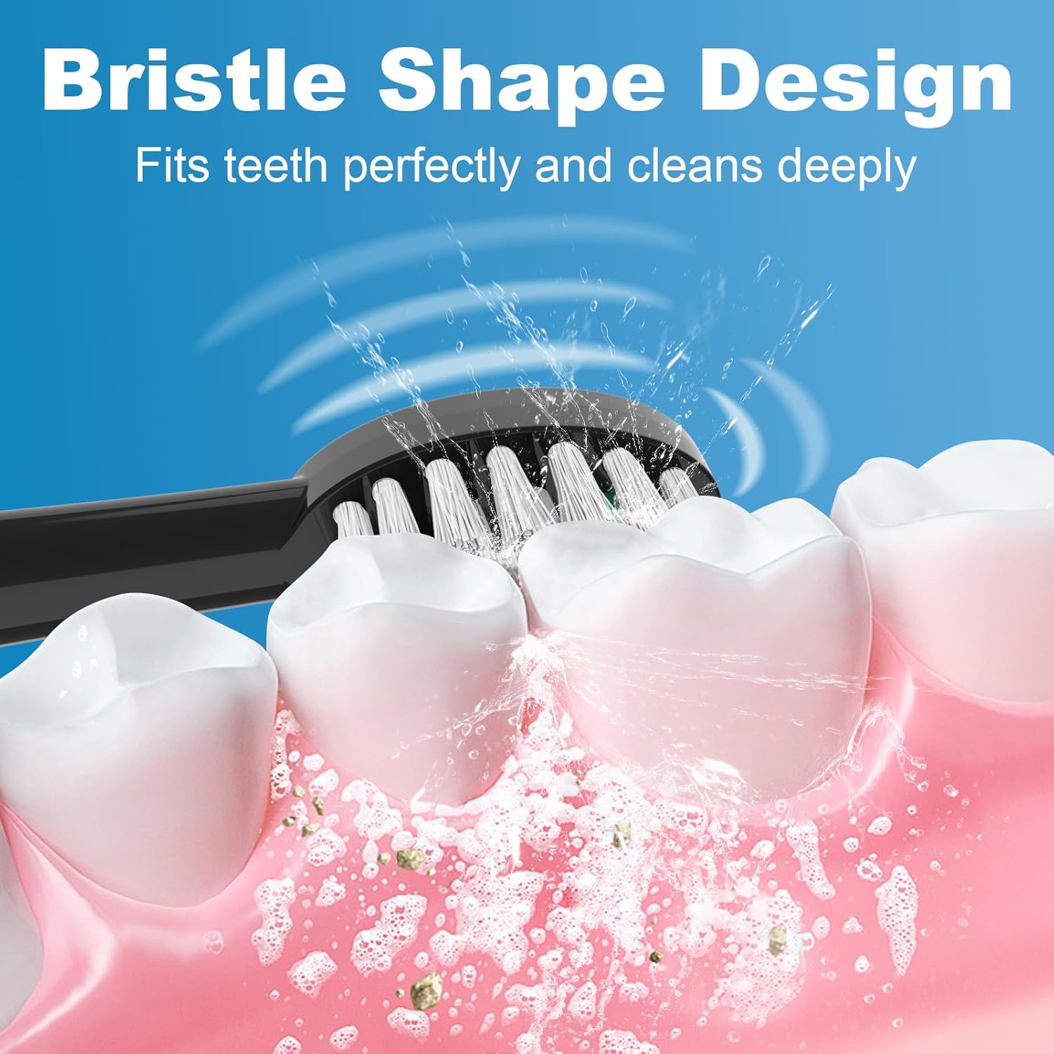 Replacement Brush Heads for WaterPik Sonic-Fusion 2.0 Flossing Toothbrush (SF-03/SF-04) and Sonic-Fusion Flossing Toothbrush (SF-01/SF-02),4 Count Black with Covers