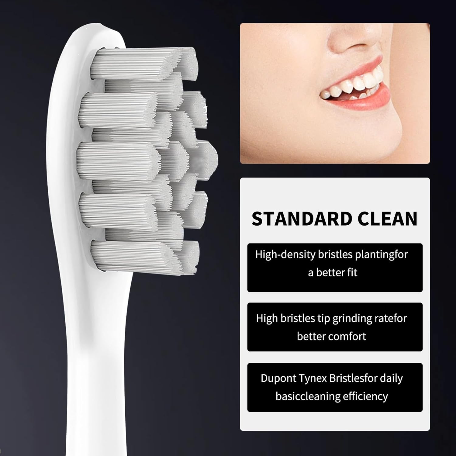GTHUNDER Electric Rreplacement Toothbrush Heads Suitable for Oclean.with Hygienic Caps,Vacuum-Packed.Fits Adapted for All Oclean Models x pro Elite, X, X Pro,Flow,F1,Air 2-4Pcs(Grey)