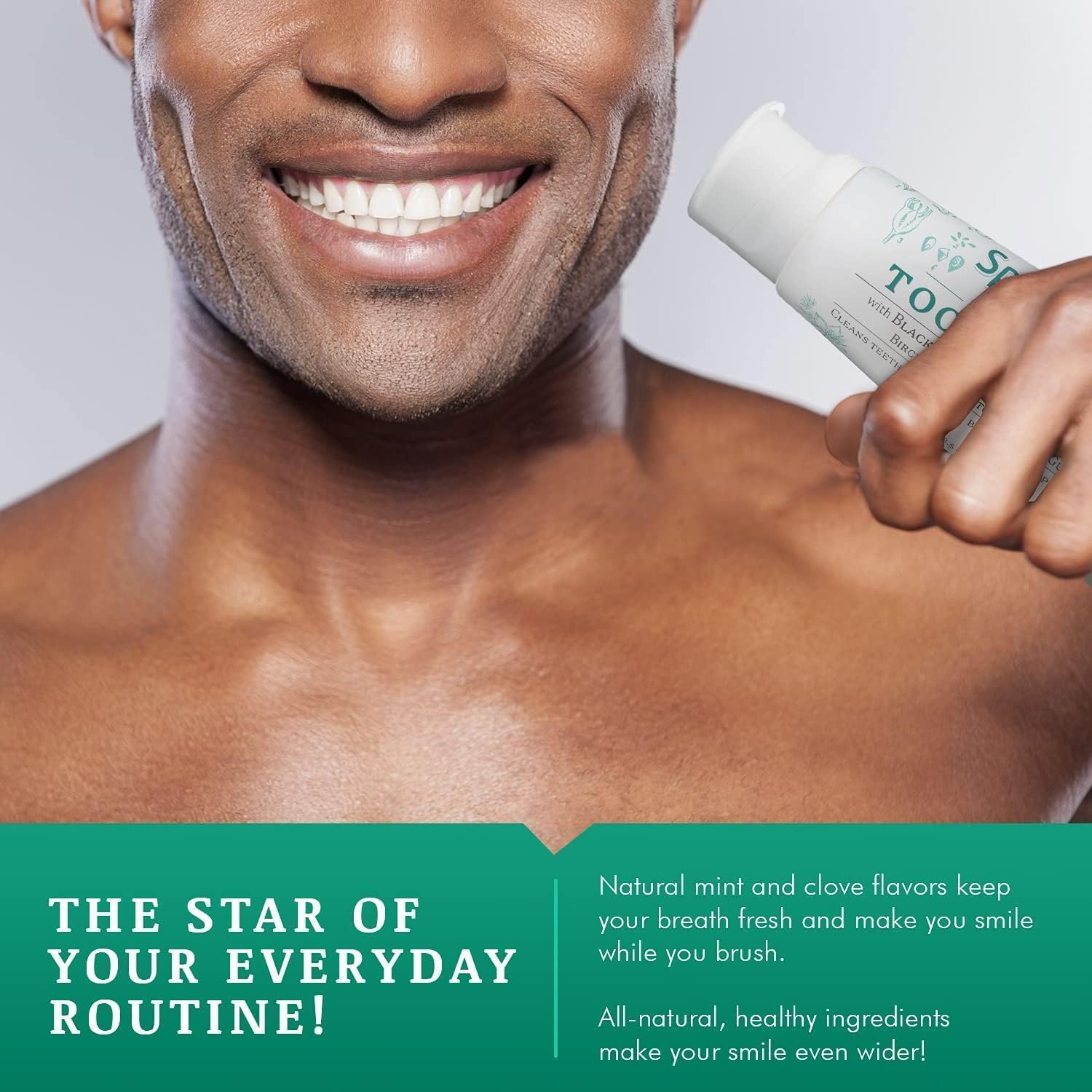 SprinJene Natural Toothpaste – Fluoride Free Clove & Mint Toothpaste for Healthy Gums & Fresh Breath – Gum Care with Patented Black Seed Oil & Zinc – Made in The USA (2 Pack)