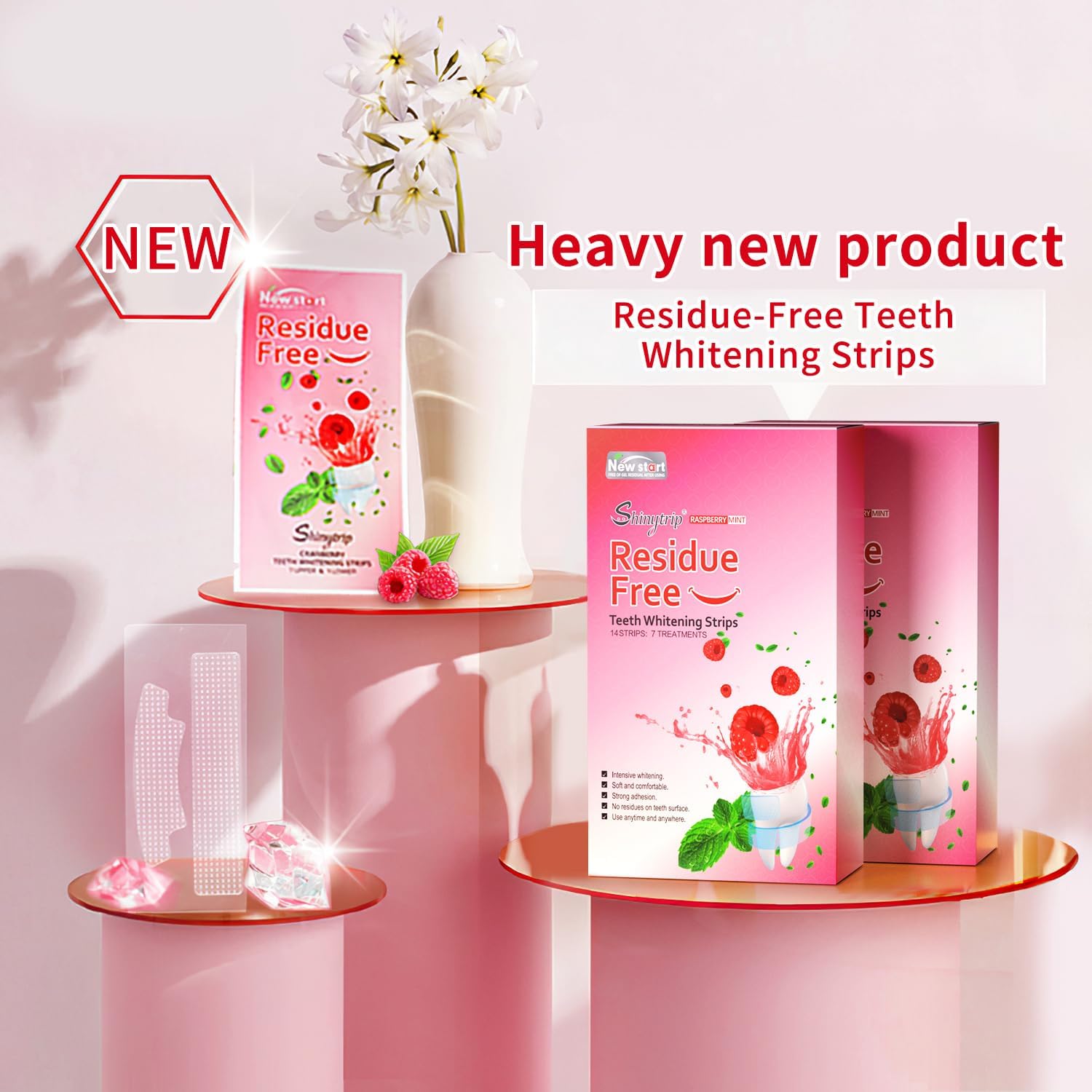 Teeth Whitening Strips for Sensitive Teeth - Results in 7 Days, Rave Reviews, Professional, 7 Non-Slip Strips Whitestrip Stains Remover for Coffee, Wine, Tobacco, Smoking