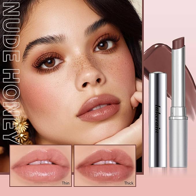 Honey Lipstick Tinted Lip Balm - Sheer Hydrating Lipstick for All Skin Tones - Moisturizing Lip Color, Nourishing Lip Balm with a Hint of Natural Black Cherry Tint (Nude Honey)