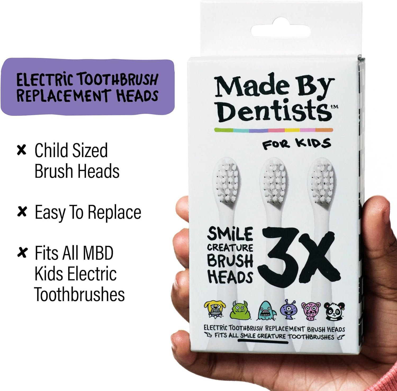 Made by Dentists Kids Electric Toothbrush - Rechargeable Vibrating Toothbrush with Timer, Includes 6 Replacement Heads, Halloween Gifts for Kids, Girls and Boys, Kid & Toddlers Age 2+, Alien