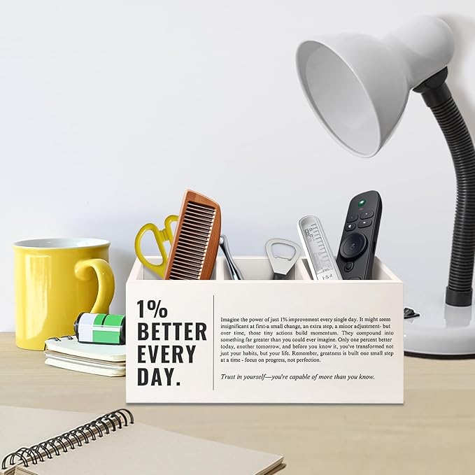 Motivational Gifts Pen Holder for Home Office Desk, Inspirational Gifts for Women Men, Encouragement Makeup Brush Toothbrush Holder Organizer for Bathroom Desk Accessories