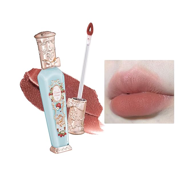 Flower Knows Strawberry Rococo Cloud Lip Cream,Long Lasting Warm Brown Nude Matte Lipstick,Hydrating Lip Stain,Transfer& Smudge Proof Velvet Liquid Lipstick for Girls&Women,0.12 Fl Oz(S03 Caffe Mocha)