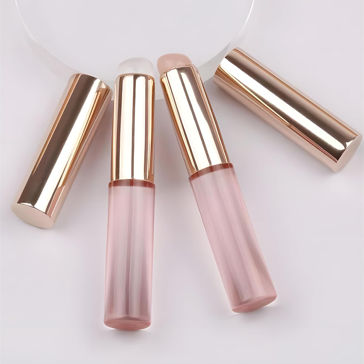 2pcs Silicone Lip Brush, Suitable for Even Application of Lipstick Lip Balm Lip Gloss, Soft Silicone Material, Hygienic, Convenient and Easy to Clean, Enhances Lip Care (Prink)