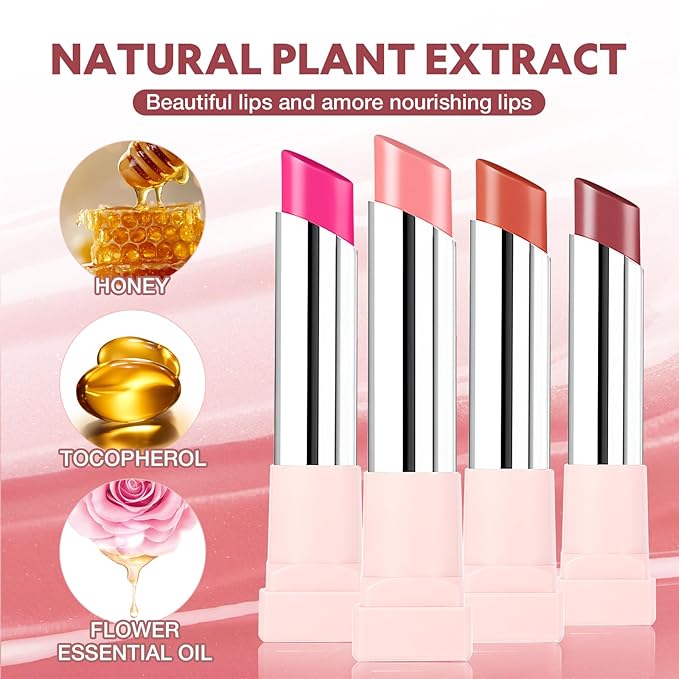 Hydrating Glaze Lip Balm, tinted Lip Balm with 24HRs of Smooth, Moisturizing Shine, Non-Sticky Shine with Hyaluronic Acid, Sheer Baby Pink (Rose Bite)