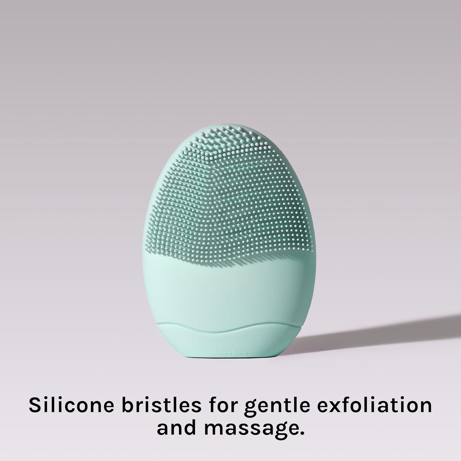 LOLLIPOP Dual-Sided Facial Cleansing Brush | Palm Size Silicone Face Exfoliator and Soft Fiber Cleanser | Manual Face Scrubber for Pores, Makeup Removal, Blackhead and Skincare Routine, Minty