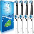 8 Pack Replacement Heads Compatible with Oral B iO Toothbrushes, Brush Heads for Oral-B iO 2/3/4/5/6/7/8/9/10/7G Series, with Covers, Black+White