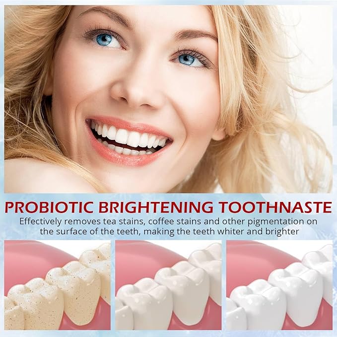 PATO Sp-6 Probiotic Whitening Toothpaste Set - Deep Cleaning Stain Removal, Teeth Protection & Fresh Breath, Mint Flavor for Enhanced Dental & Oral Health (Pack of 2)