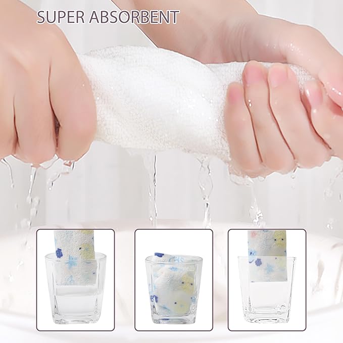 6 Pack Baby Washcloths 100% Cotton Terry Soft and Absorbent Wash Cloths for Face Hand Body Burp Rag Wipes Essentials for Newborns Infants Toddlers Boys Girls