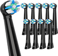 iO Replacement Heads Compatible with Oral B iO, for Oral B iO 2/3/4/5/6/7/8/9/10 Series Electric Toothbrushes, Medium Softness for Protect Teeth and Gums, 10 Black