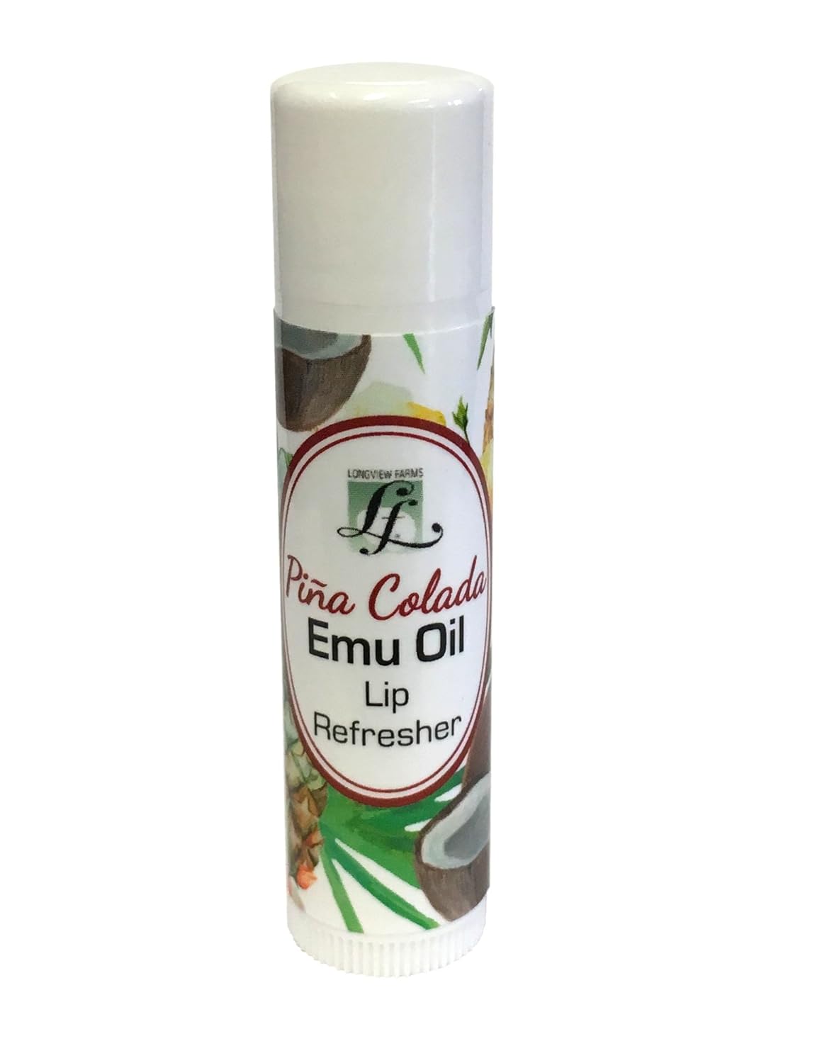 Longview Farms® Emu Oil Lip Refresher – Natural oil Lip Balm, Hydrating Lip Repair & Healing Balm for Very Dry Lips, Chapstick - Pina Colada (12 Pack)