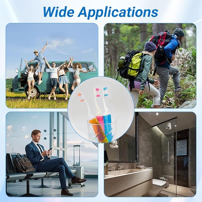Travel Toothbrush 4PCS Mini Toothbrushes Portable Travels Size Toothbrushes Travel Toothbrush Set Folding Traveling Tooth Brush with Case Individually Wrapped Small Tooth Brush for Camping Hiking Home