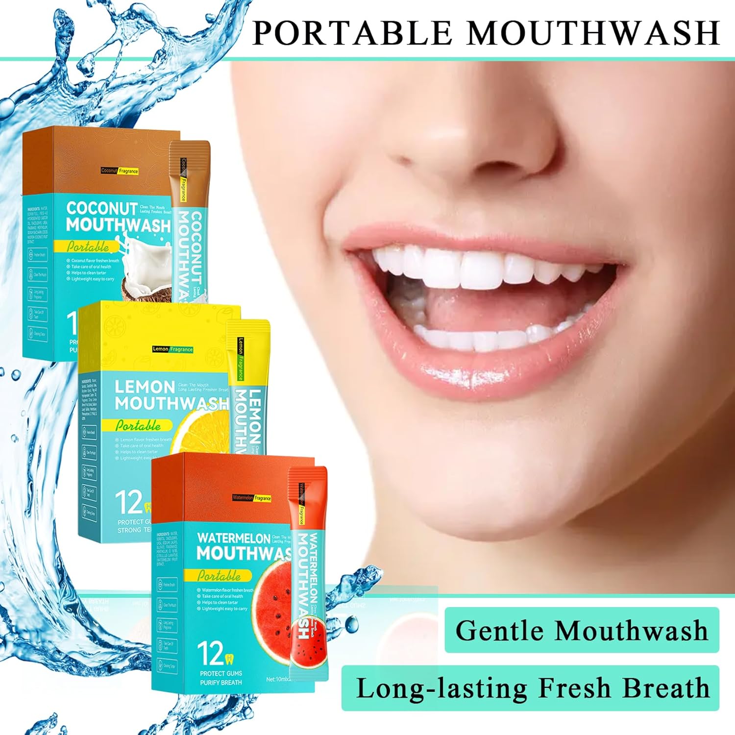 Travel Size Mouthwash,Mini Mouthwash Travel Size Bulk Portable Mouth Wash Set,Individual Small Travel Mouth Wash Packets for Fresh Breath(Pack of 60) K