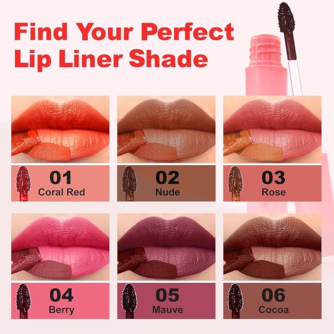 Lip Stain Peel Off - Long Wear Tattoo Lip Liner, Waterproof & Transfer-proof Peel Off Lip Stain with Matte Finish, Lip Tint For All Skin Types ((Brown, 1 Count(Pack of 1))