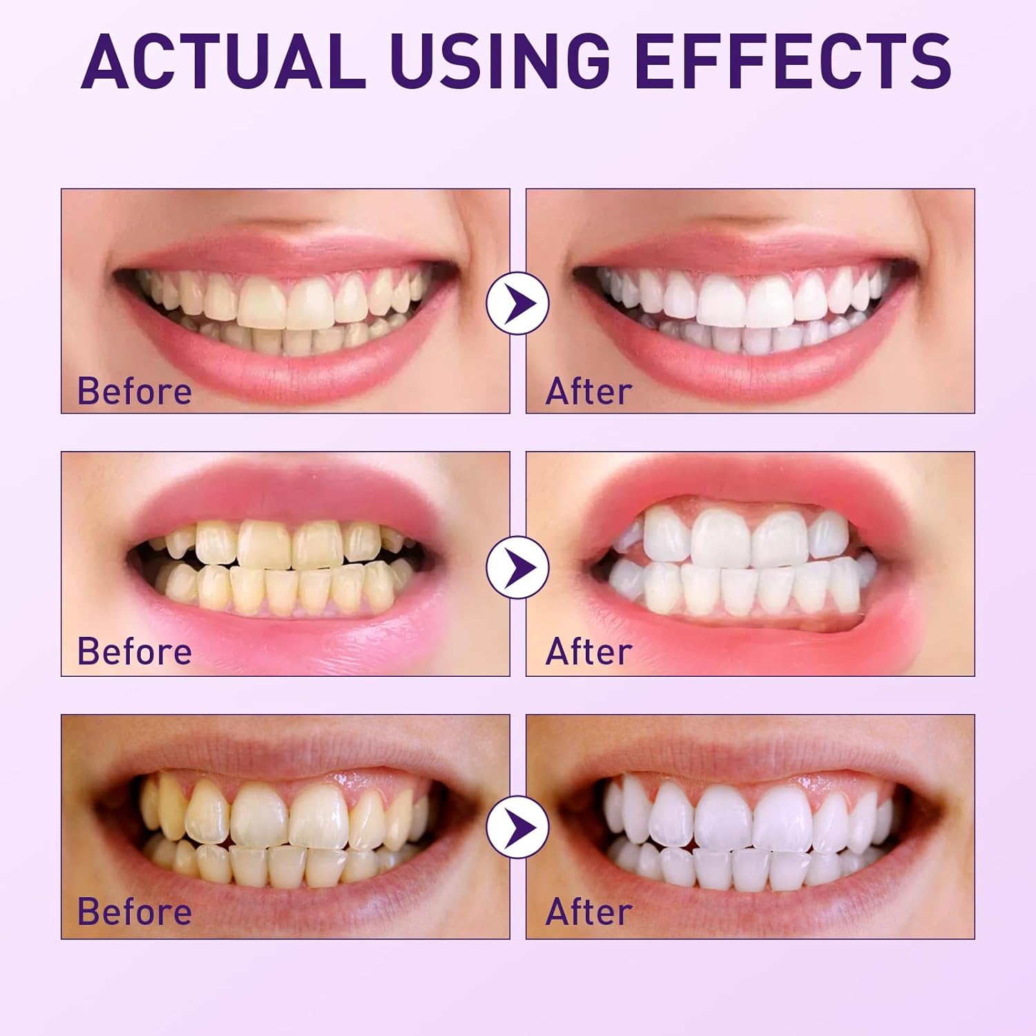 Purple Teeth Whitening Powder, Grape & Mint Flavor Natural Teeth Whitener, Color Corrector Toothpaste Powder for Tooth Stain Removal