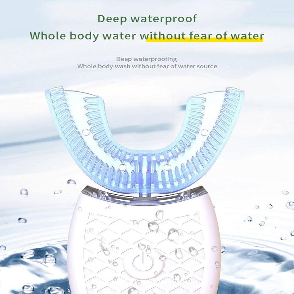 Scandinavian Smiles Electric Toothbrush, 3 Modes, 360° U-Shape Design, IPX7 Waterproof for Men and Women (White)