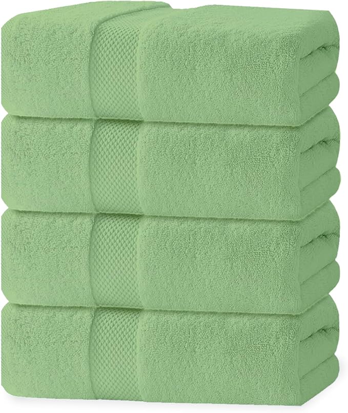 100% Cotton Bath Towels, Pack of 4 Towels for Bathroom, Luxury 700 GSM Bath Towel, Highly Absorbent Bathroom Towel Set, 30 x 60 Inches Large Bath Towels, Super Soft & Quick Dry Towel Set, Sage