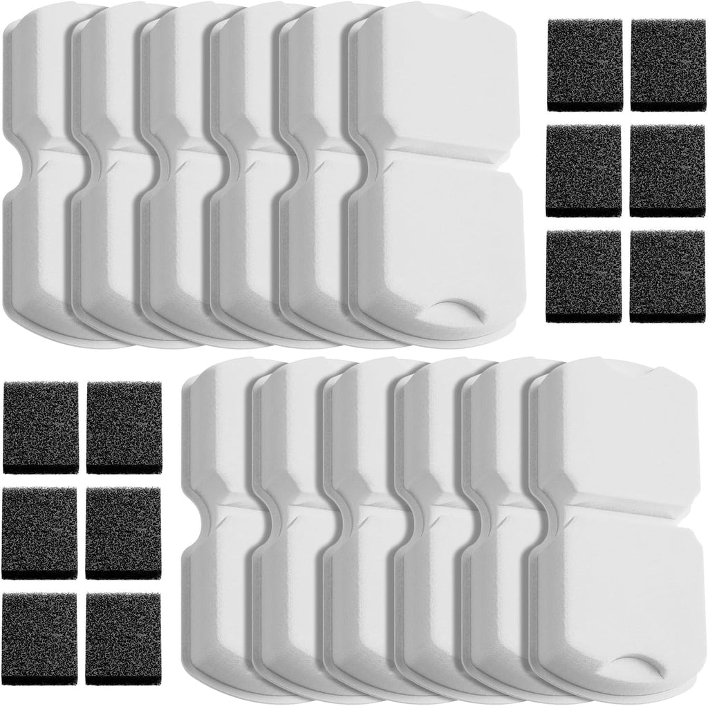 Cat Water Fountain Filter: 24 Cat Fountain Filter Replacement - 12 Carbon Filters & 12 Foam Filters - Suitable for IHOUONE Stainless Steel pet Fountains