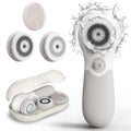 Face Scrubber with 3 Brush Heads & 2 Speeds - Deep Cleaning, Exfoliating, and Massaging for All Skin Types - Facial Cleansing Brush Includes Silicone Head, Travel Case & Free-Plastic Packaging