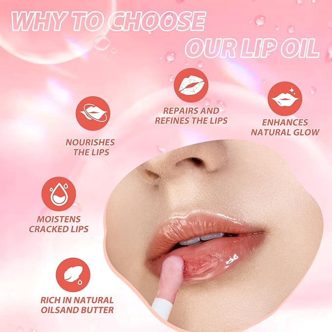 LANGMANNI Moisturizing Lip Oil,No-Sticky Lip Gloss Lip Balm Lip Care,Fruit Flavoured Lip Oil For Dry Lip's Moisturizing Hydrating And Nourishing ((Chocolate+Coco))