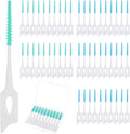 1440 Pieces Dual Purpose Toothpick, Dual-Use Interdental Brushes Soft Silicone Interdental Brushes Disposable Dental Picks Premium Dental Floss Picks 360° Bendable Braces Brush, with Carry Case