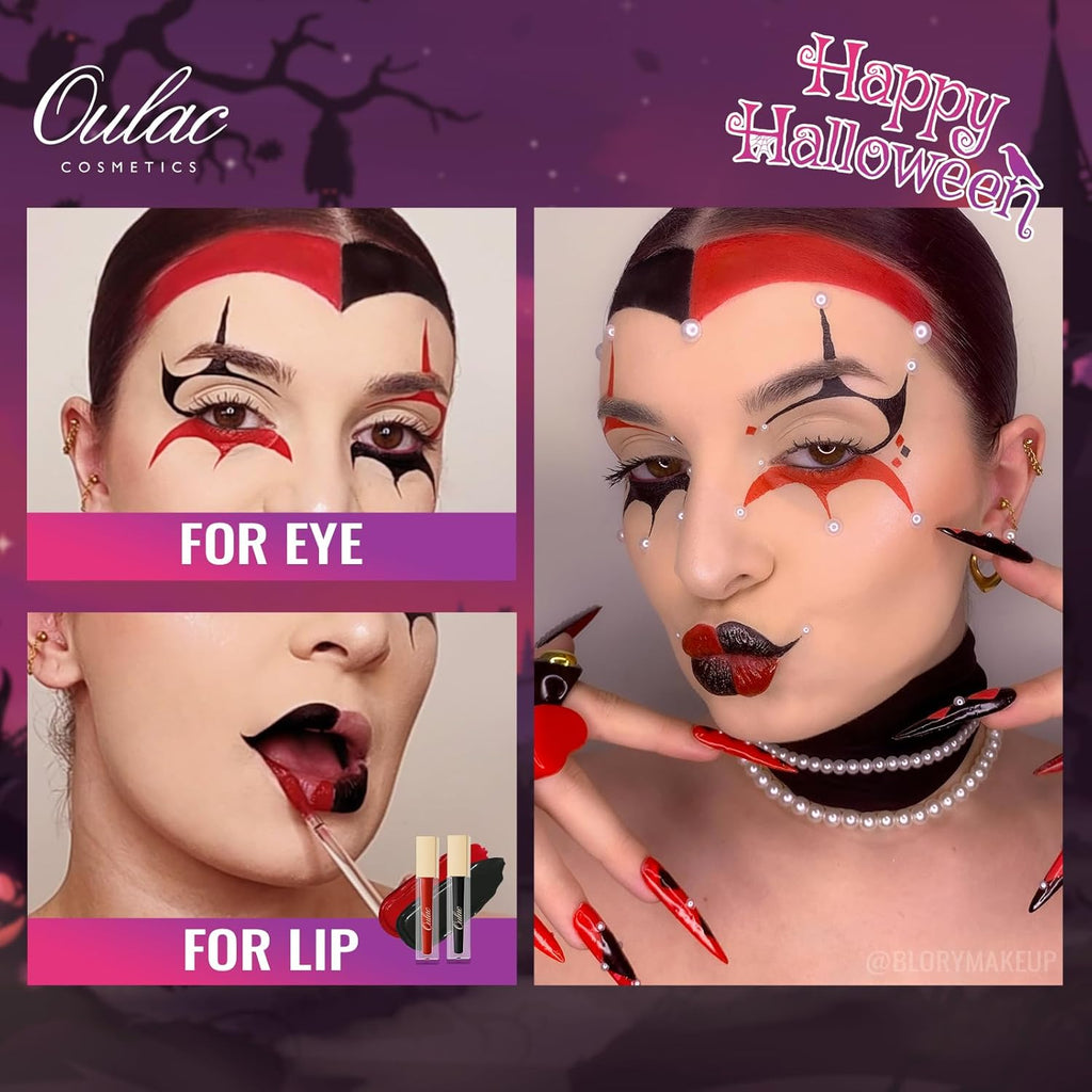 Oulac Black Lipstick for Women, Makeup Matte Liquid Lipsticks, Highly Pigmented Color Lip Stain with Creamy Formula, Long Lasting, Waterproof, Vitamin E, Vegan, Cruelty-Free, M23