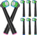 Replacement Toothbrush Heads Compatible with Braun Oral-B, 8 Pack Professional Electric Brush Heads for Oral B Replacement Heads Refill Pro100/1000/1500/4000/5000/7000/8000/9600 Etc, Black