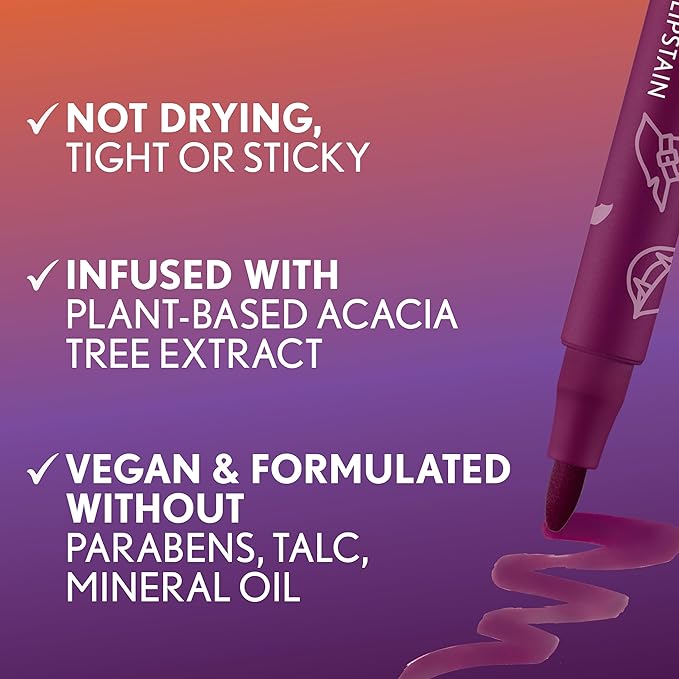 CoverGirl Outlast, Extra Witchy, Lipstain Halloween Limited Edition, Transfer-Proof, Non-Drying, Lightweight, Buildable, 0.05oz