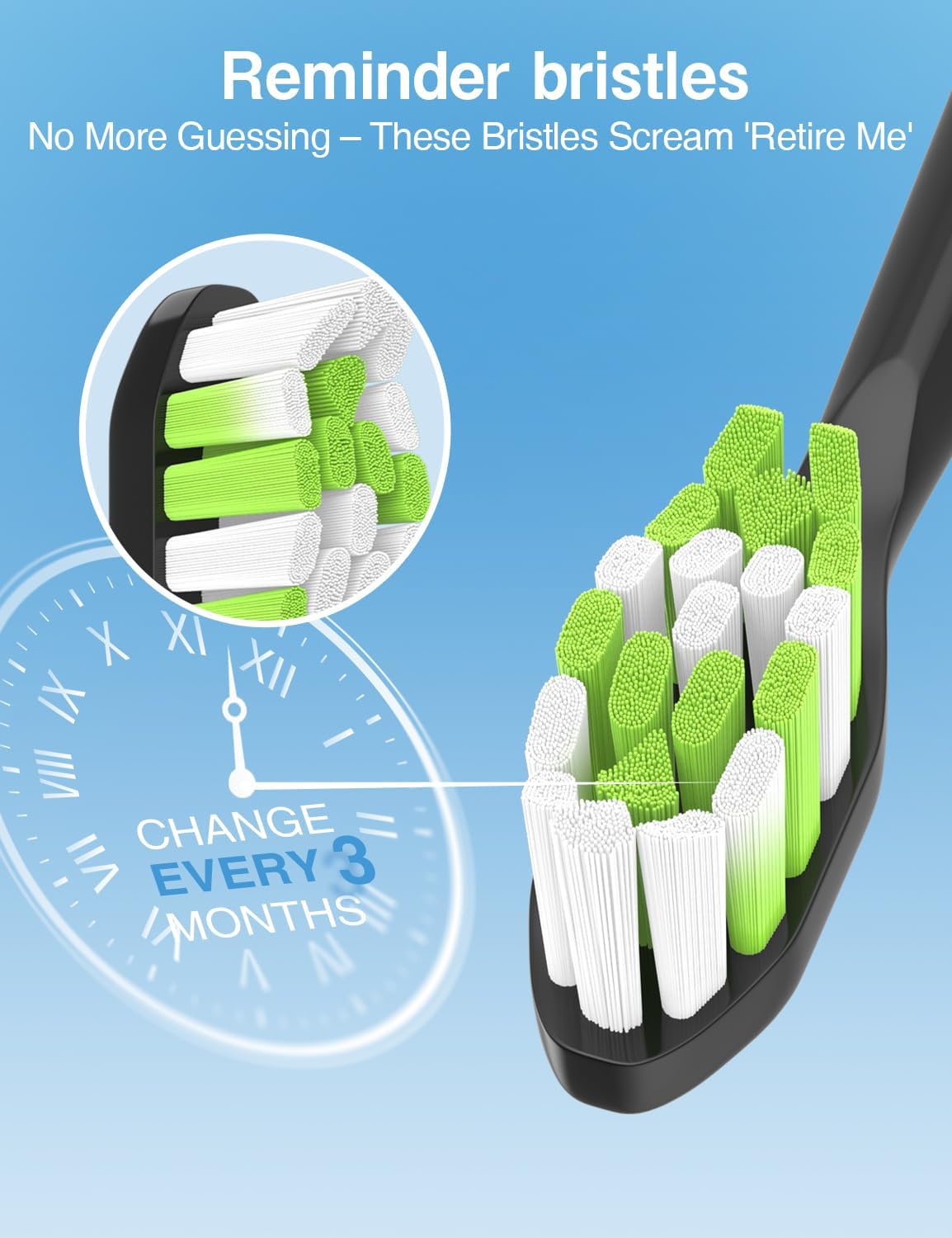 Replacement Toothbrush Heads for Philips Sonicare diamondclean Electric Toothbrush Heads Compatible with Sonicare 4100 5100 5300 6100 c2 c1 c3 w Snap-on Electric Tooth Brush Handle,8 Count, Black