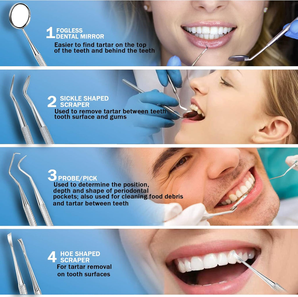 Dental Tools, Electric Tooth Polisher & Manual Teeth Cleaning Kit for Cleaning and Polishing of Tooth, All in One for Total Tooth Care, Removing Stains and Tartar & Brighten and Polish Teeth