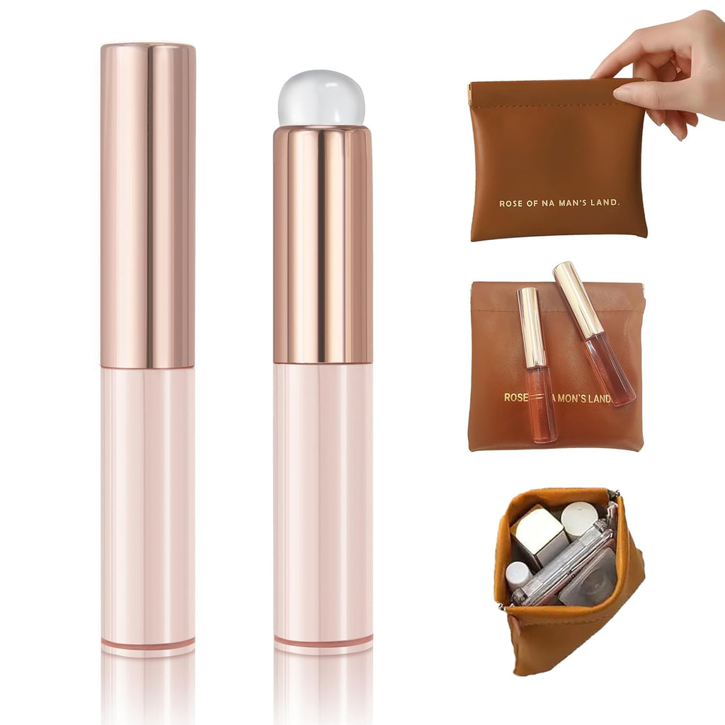 2pcs Silicone Lip Brush, Suitable for Even Application of Lipstick Lip Balm Lip Gloss, Soft Silicone Material, Hygienic, Convenient and Easy to Clean, Enhances Lip Care (Prink)