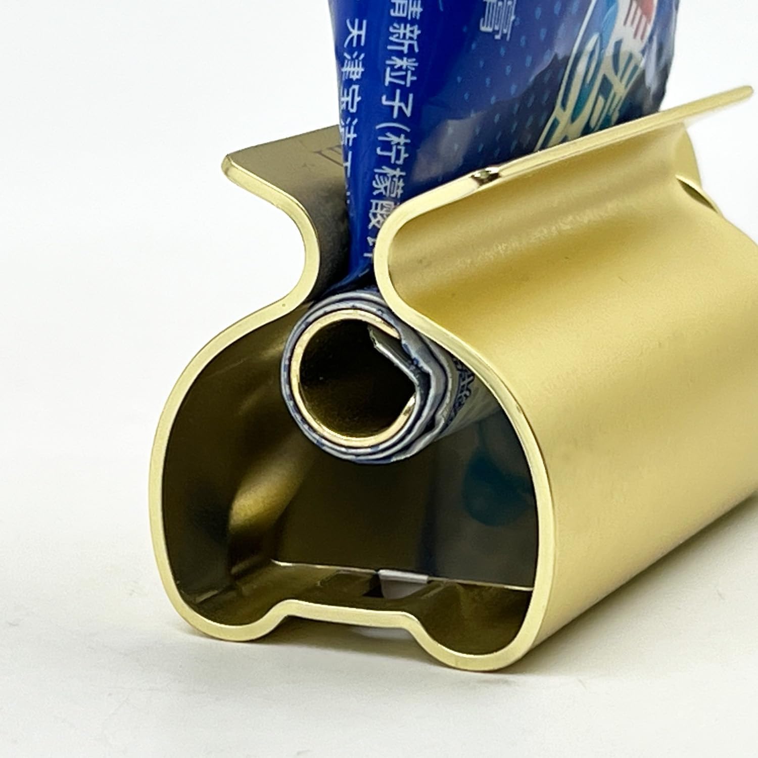 Toothpaste Squeezer - Metal Tube Squeezer Stainless Steel Tube Wringer UDQYQ Toothpaste seat Holder Stand (Matt Gold)