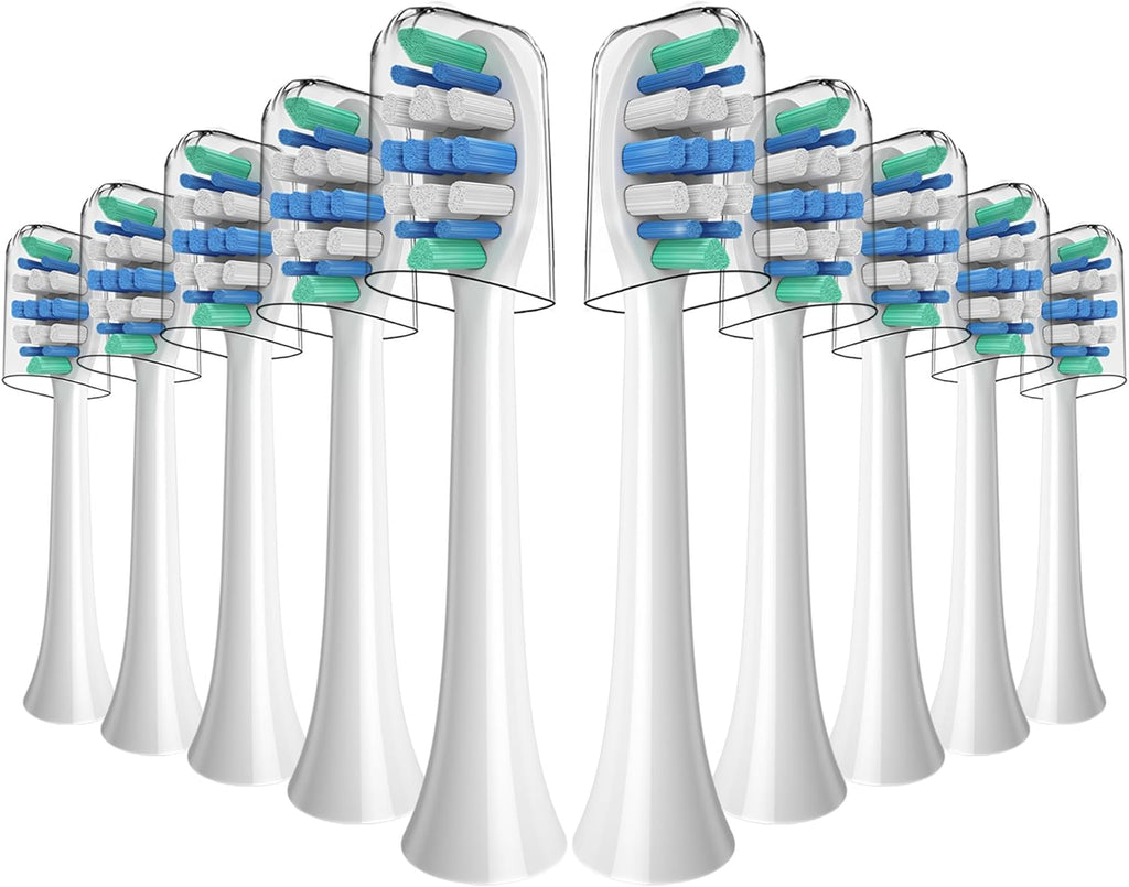 Replacement Toothbrush Heads for Phillips Sonicare Electric Toothbrush Click-on Handles 10 Pack White (Blue, 1 Count (Pack of 10))
