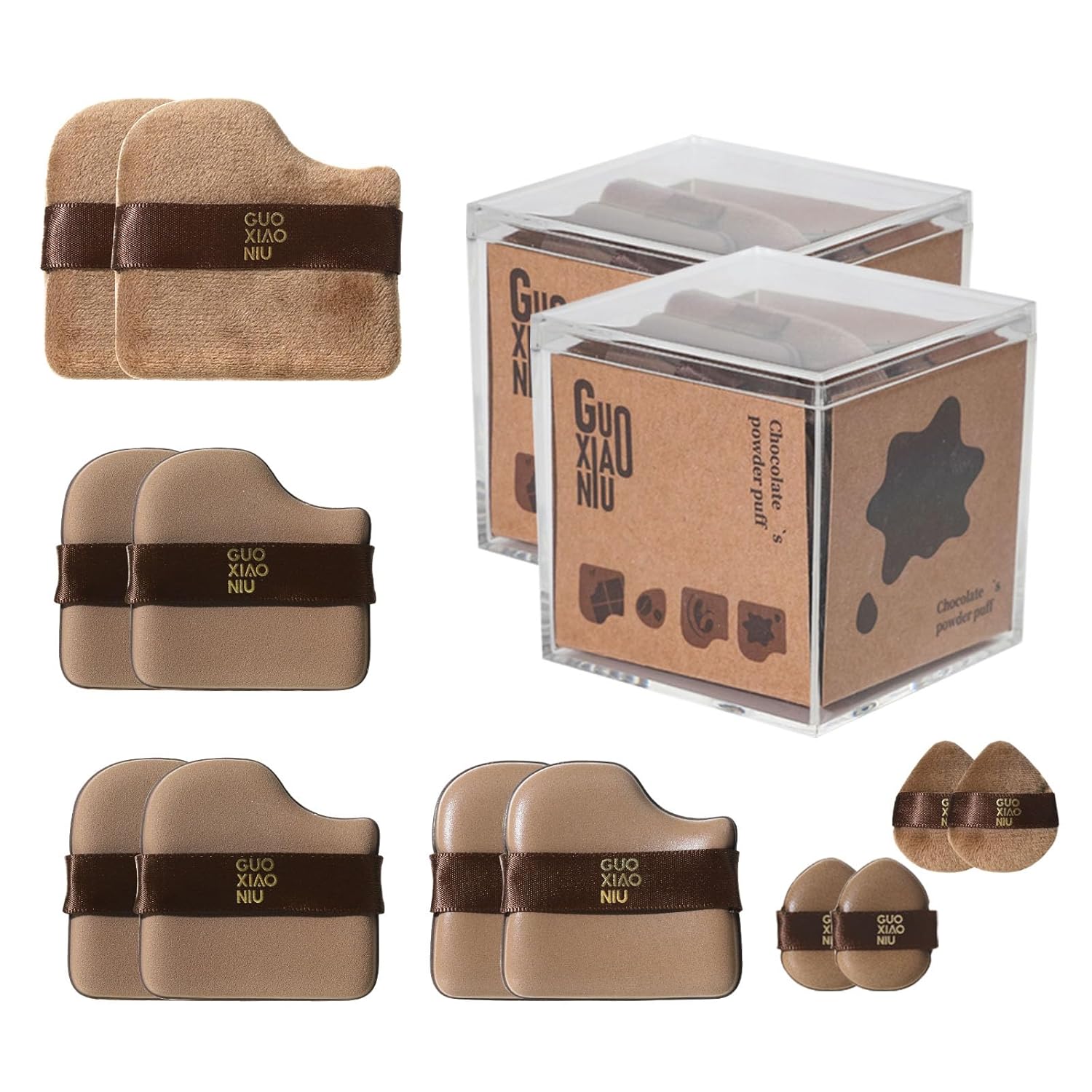 12Pcs Powder Puffs Set With 2 Cases, Makeup Powder Puff, Velour Makeup Puff, Setting Powder Puff, Reusable & Washable, Ideal For Foundation, Powder Cream, Setting, Christmas Gifts For Women