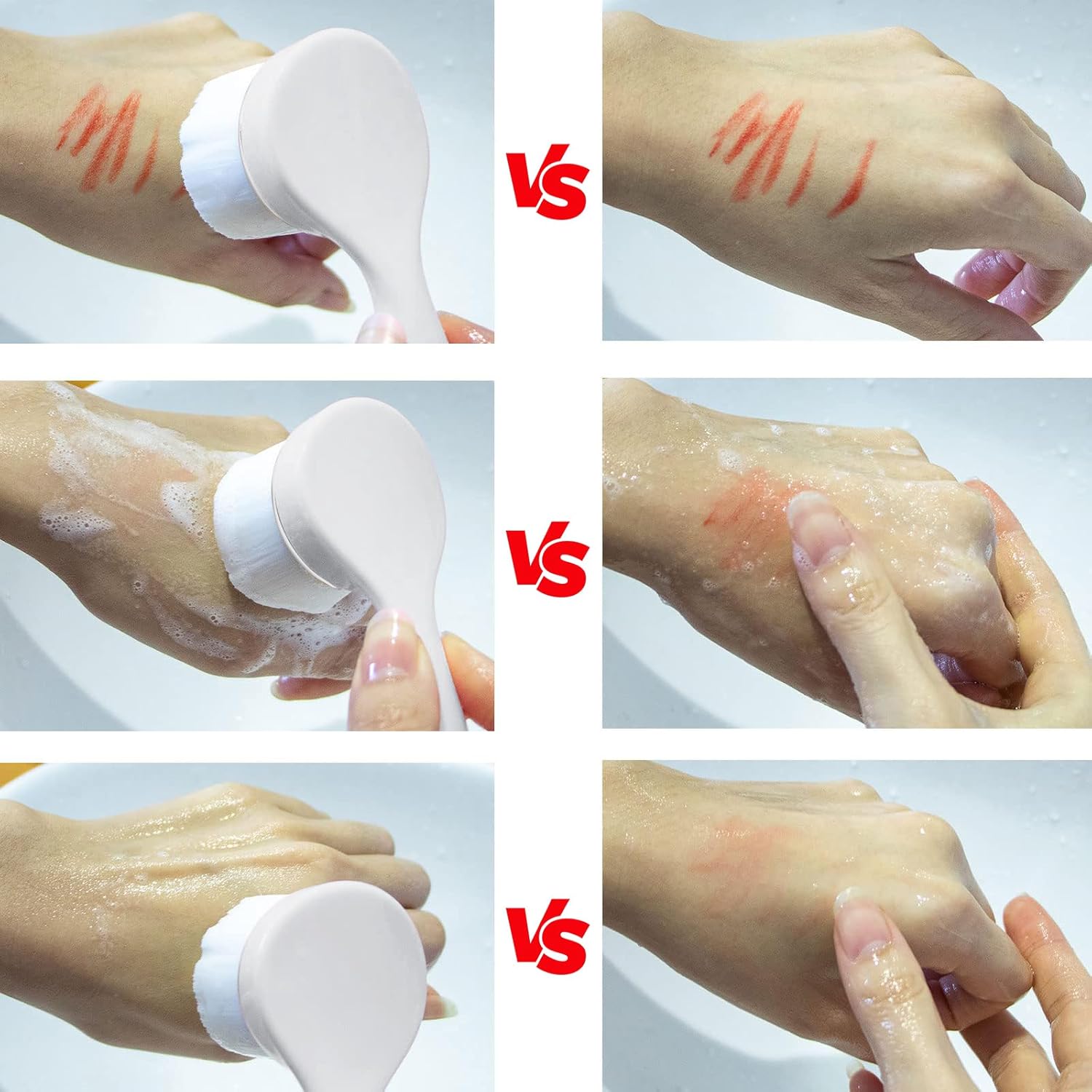 2 Pack Soft Bristle Facial Cleansing Brush for Deep Pore Cleaning, Face Exfoliating Scrub Brush for Face Cleansing Skincare Massaging (White)