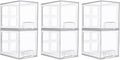 Vtopmart 6 pack Stackable Storage Drawers, 6.6''Tall Acrylic Bathroom Makeup Organizers,Clear Plastic Drawers For Vanity, Undersink, Kitchen Cabinet,Pantry Organization and Storage