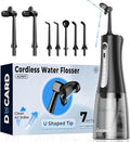 Cordless Water Flosser for Teeth, U-Shaped Flossing 360° Deep Clean, 5 Modes 7 Jet Tips for Adult & Child, Portable Rechargeable Dental Flosser Pick for Braces, Travel, 350ML Large Tank