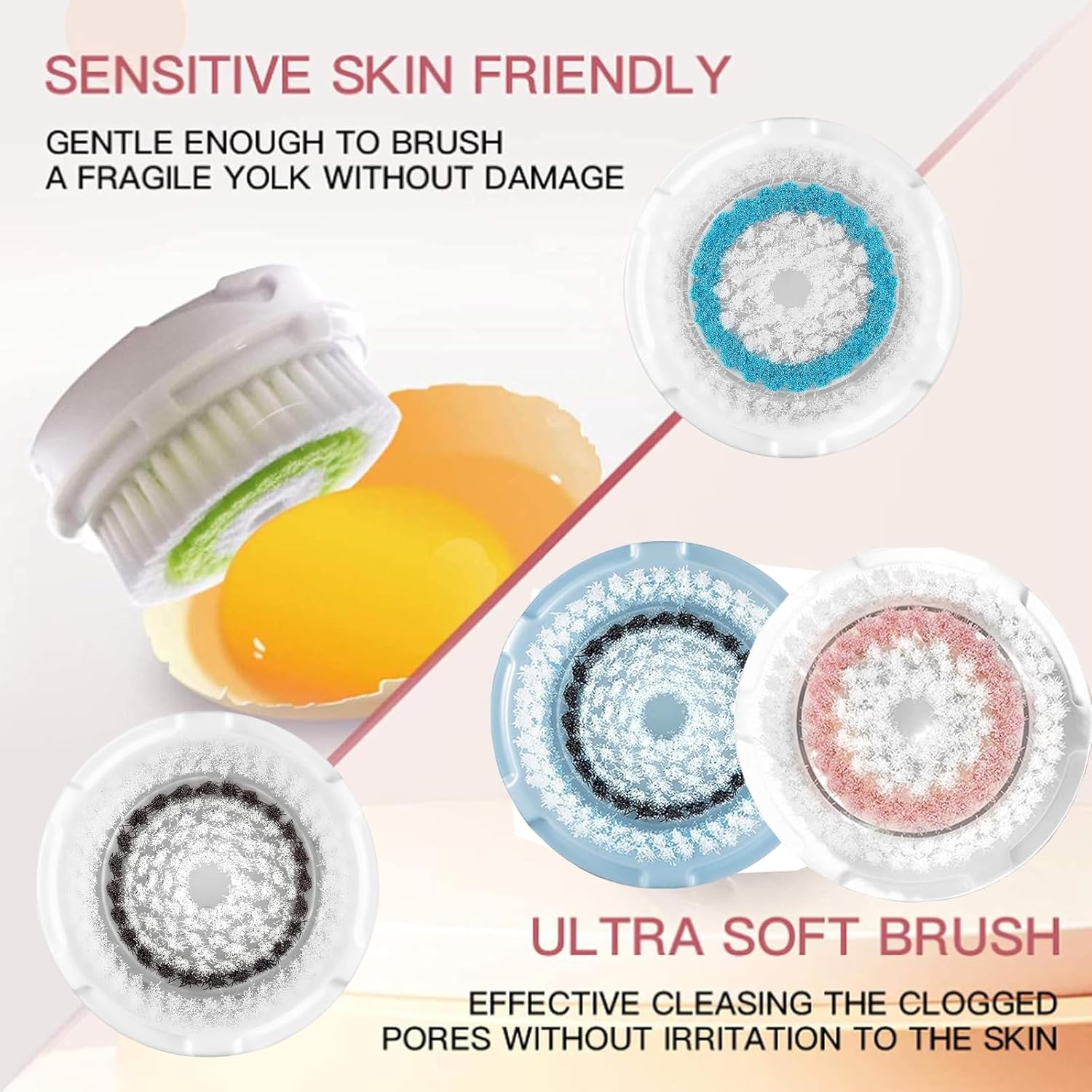 Brush Head Replacements Compatible with Clarisonic Mia 1, Mia 2, Mia Fit, Alpha Fit, Smart Profile Uplift and Alpha Fit Face Cleaning Brush Heads (Green-2Pack)