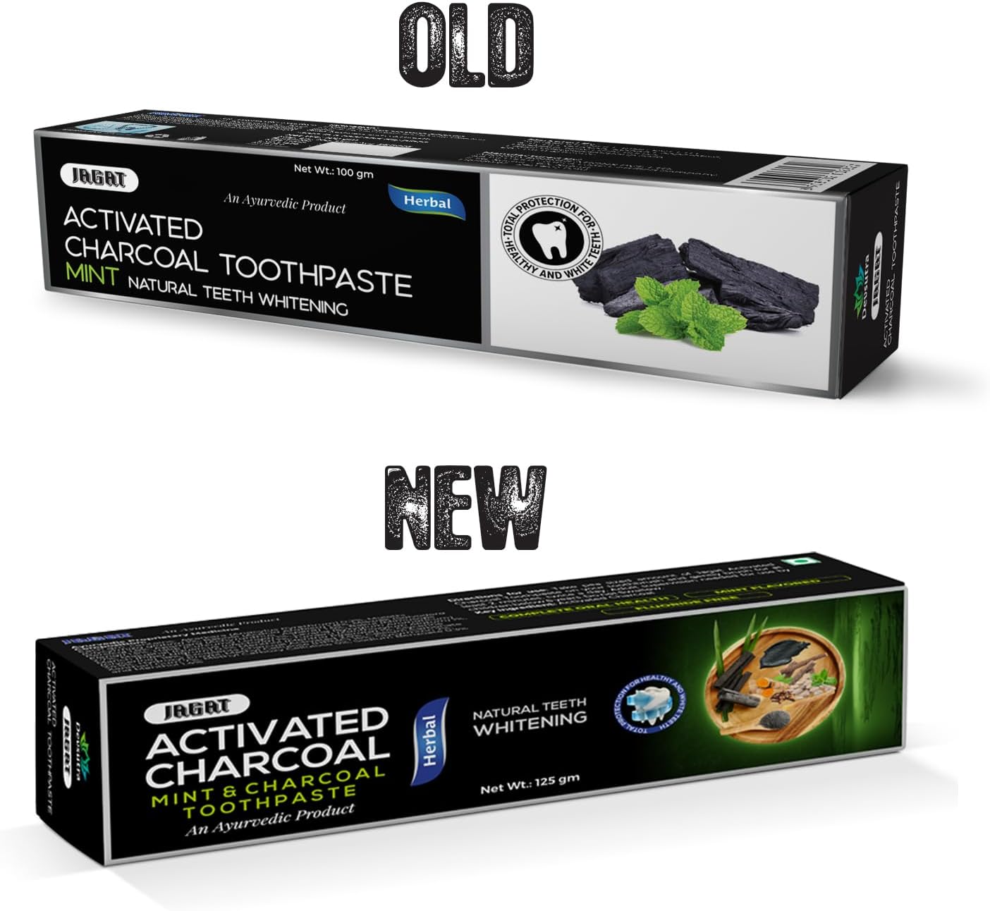 Jagat Activated Charcoal Toothpaste Pack of 3 – Teeth Whitening Tooth Paste with Charcoal Flavor, Fluoride Free Toothpaste for Adult, Natural Travel Tooth Paste, Vegan, Non Toxic, Gluten Free