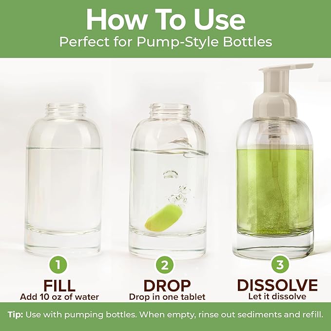 Foaming Hand Soap Refill Tablets - Bergamot Scent - Hand Wash Concentrate, Portable 10-Pack Travel Tablets