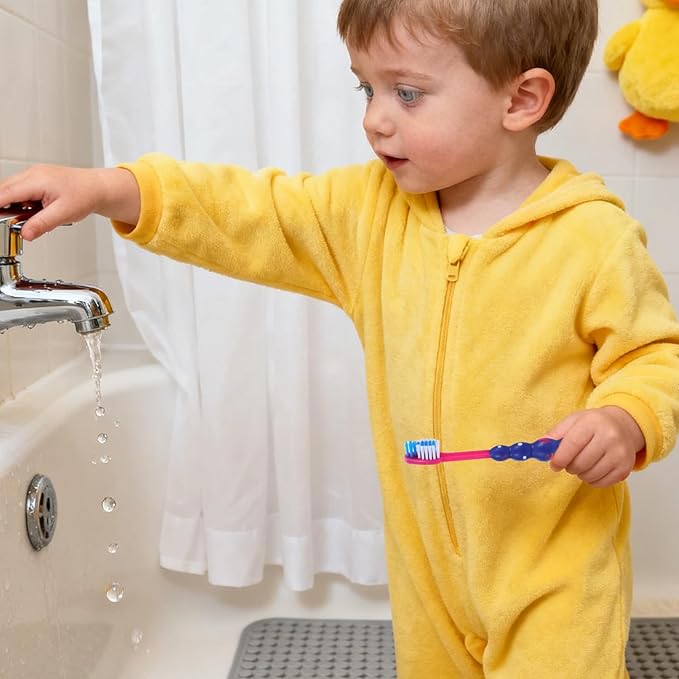 12pcs Kids Toothbrushes with Suction Cup - Cartoon Cute Manual Toddler Tooth Brush - Child Sized for Toddler Boys and Girls