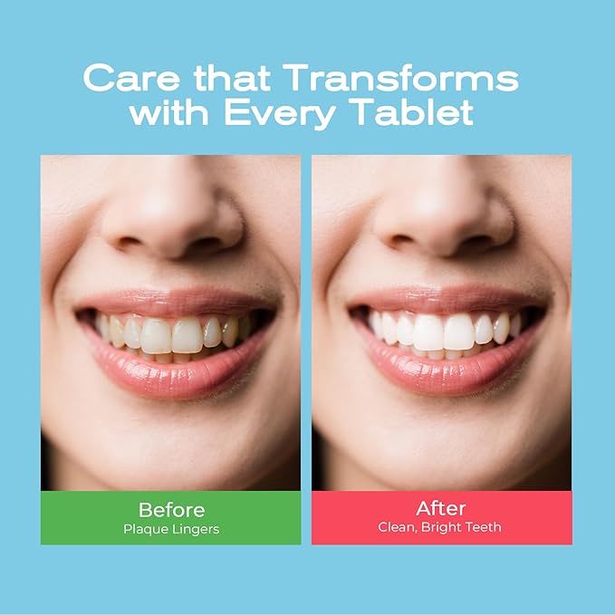 Happy Cleaner Toothpaste Tablets – Watermelon Mint Flavor, Fluoride-Free Chewable Toothpaste, Nano Hydroxyapatite, Travel-Friendly & Eco-Conscious, 30 Tablets