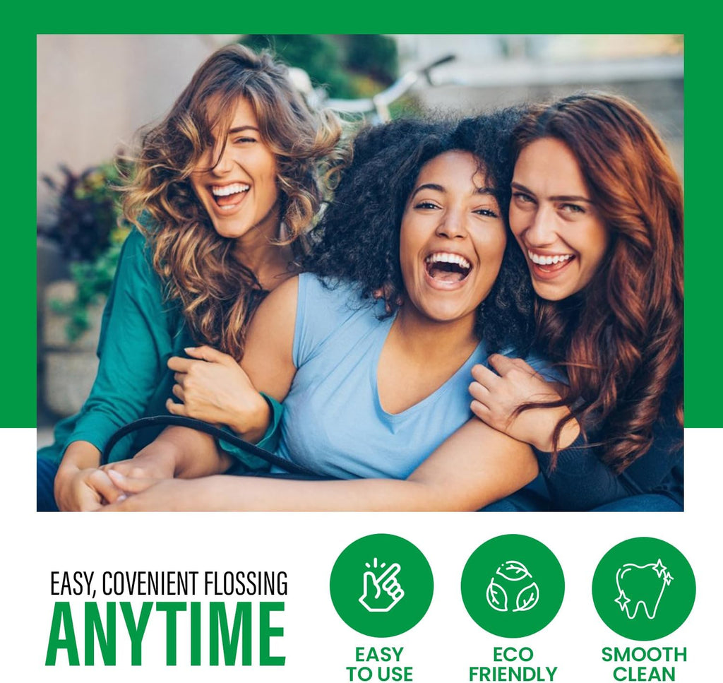 Unflavored Floss Picks, Thin Thread Eco Friendly Toothpick Stick Soft On Gum & Teeth, 150 Count Plastic Free Tooth Flosser for Adults & Kids,for Family, Hotel, Restaurant, car,Travel use