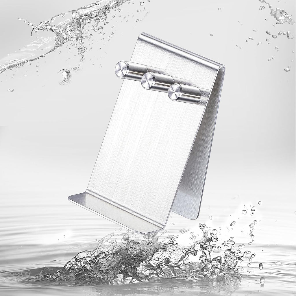 Electric Toothbrush Head Holder, Self Adhesive or Desktop Tooth Brushing Holder, Wall Mounted Toothbrush Holders Shower Bathroom, Tooth Brush Holder Organiser (Silver, Small)